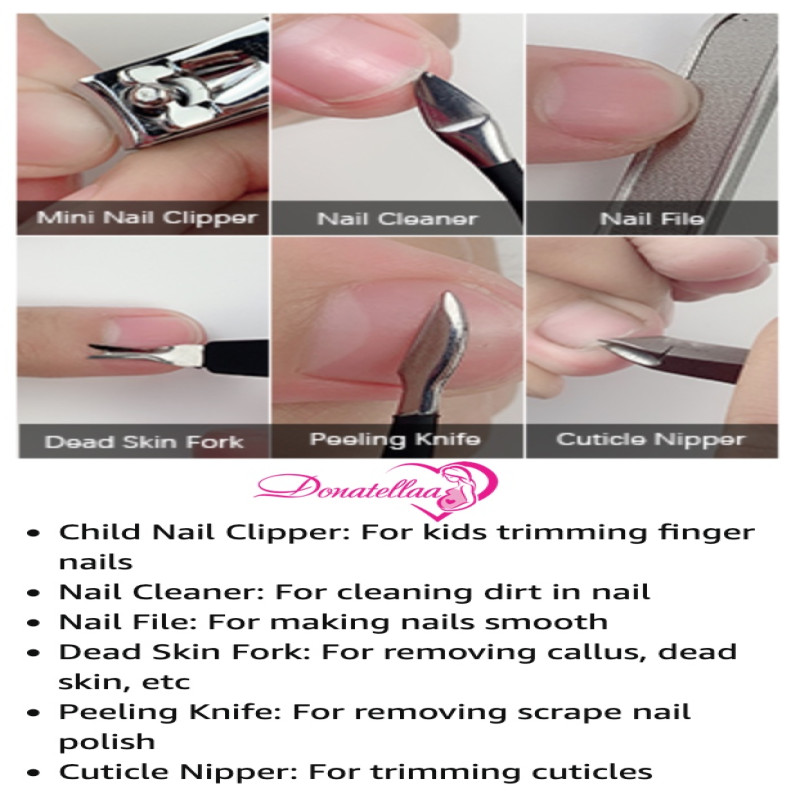 Manicure Set 18 Pieces Stainless Steel Professional Nail Clippers Kit Pedicure Care Tools